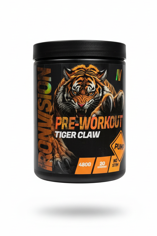 IronVision Pre-Workout Tiger Claw – vit bakgrund utan yta